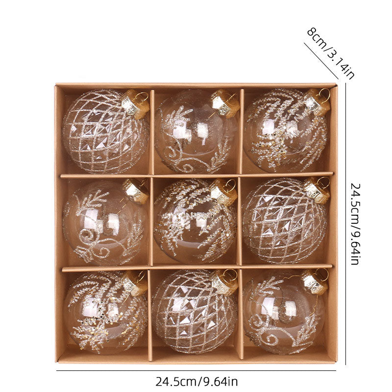 Painted Clear Christmas Bauble Gift Box – 9 x 8 cm