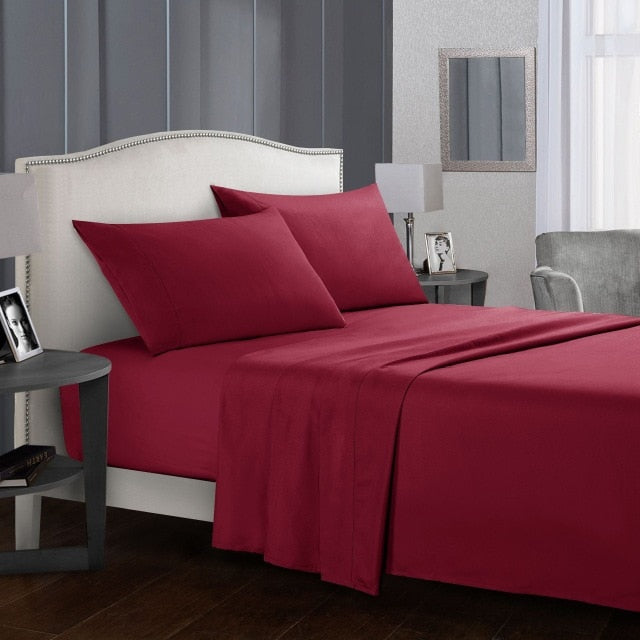 Plain Dyed Sheet Set – Fitted Sheet, Flat Sheet & Pillowcases