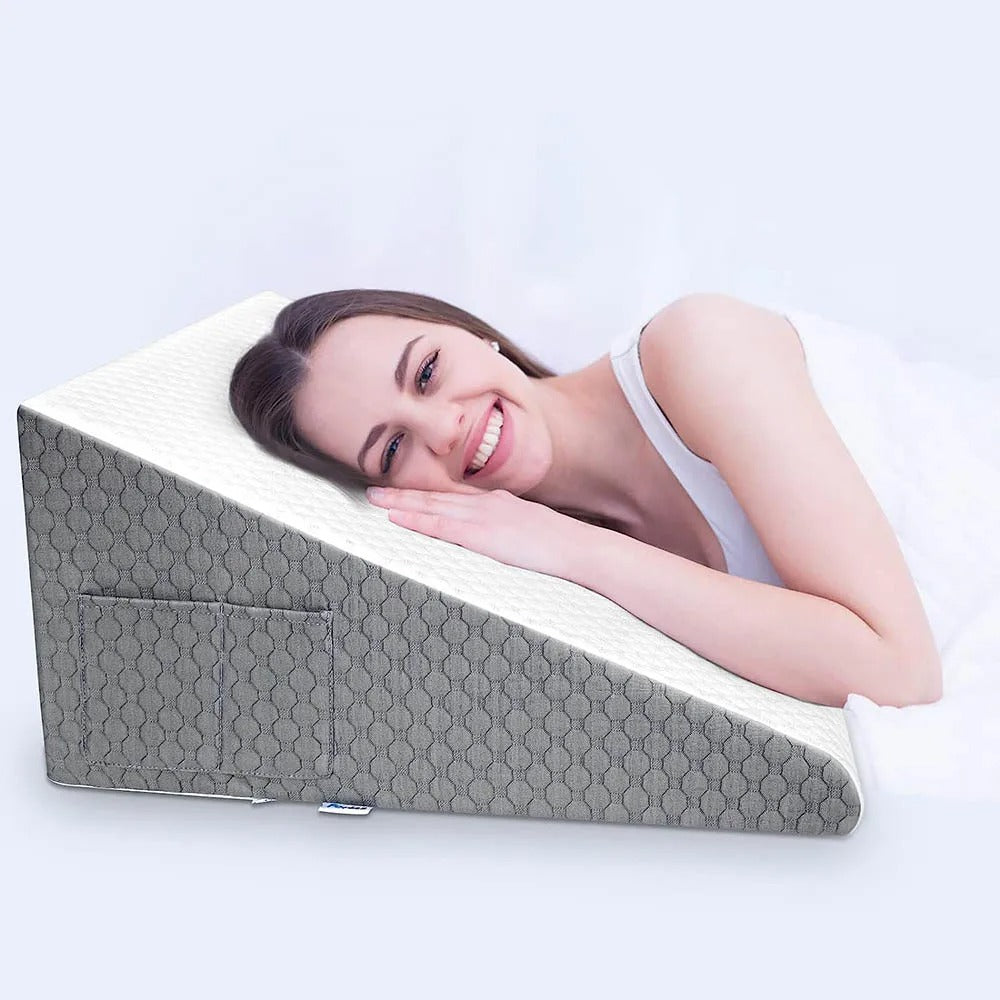 Triangle Wedge Backrest Cushion – Bed & Sofa Reading Pillow (50 x 50 x 26 cm)
