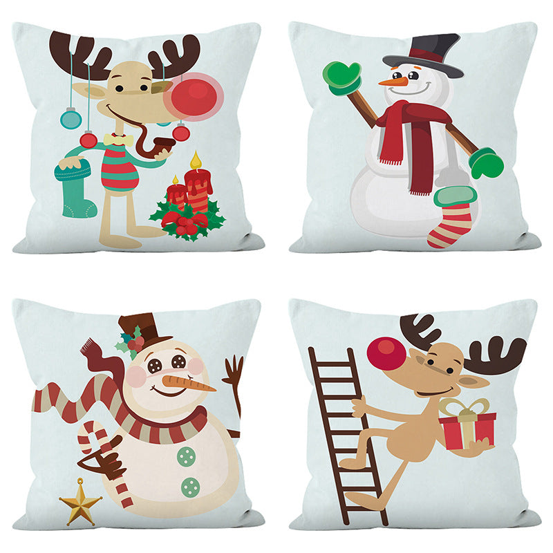 Super Soft Reindeer & Snowman Cushion Cover (45 x 45 cm)