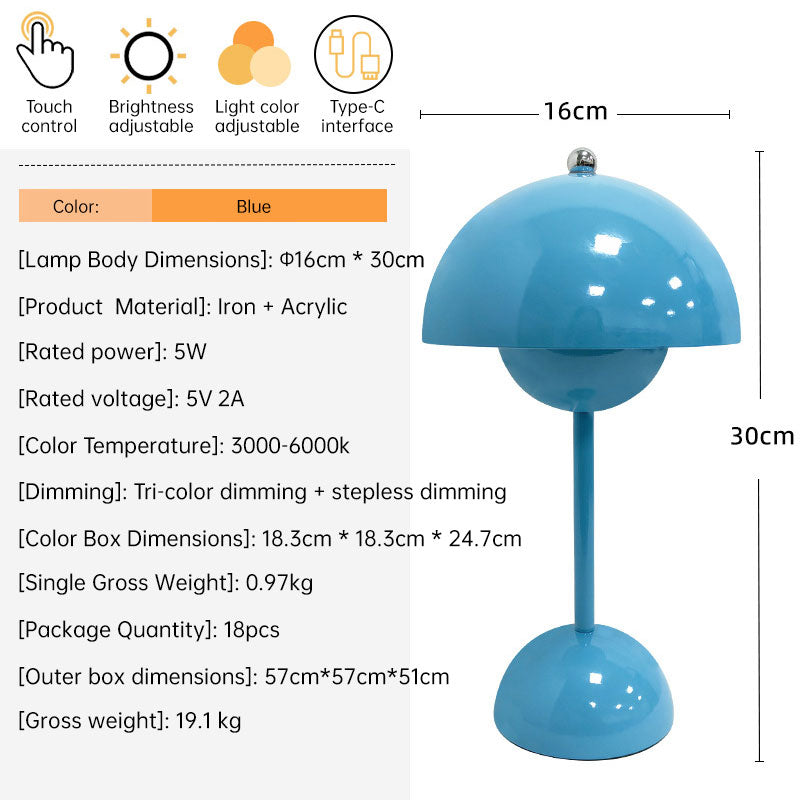 Rechargeable Mushroom Touch Table Lamp – image 6