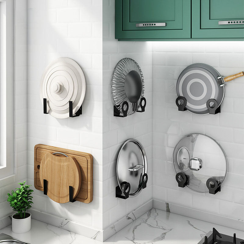 Wall-Mounted Pot Lid & Chopping Board Rack