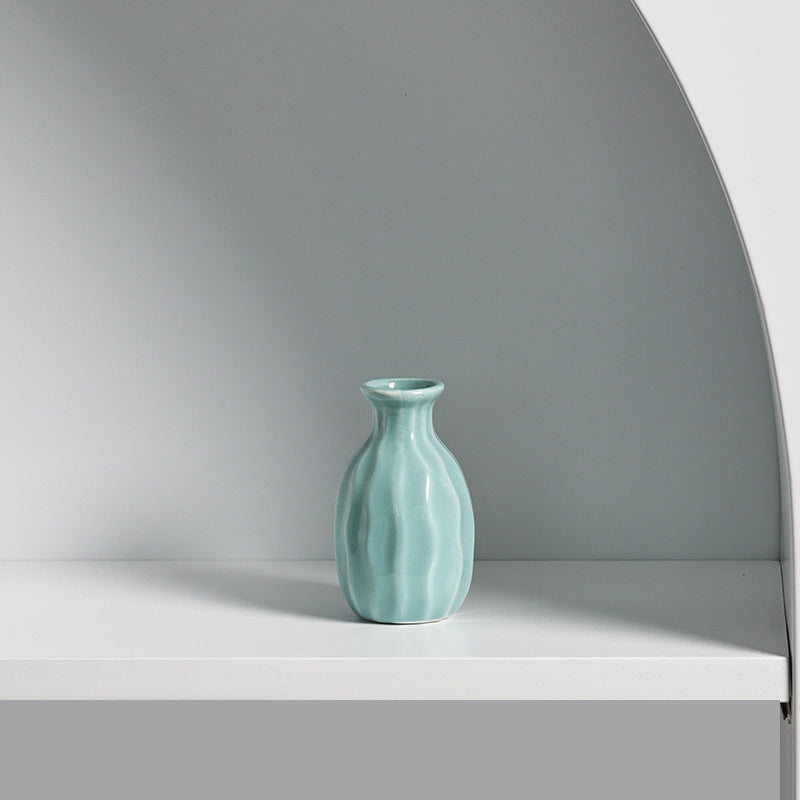 Mini Ribbed Ceramic Bud Vase
