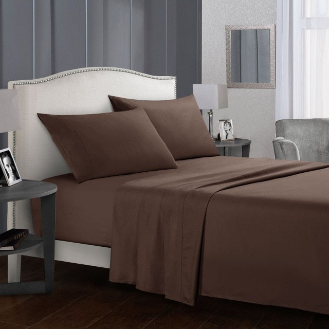 Plain Dyed Sheet Set – Fitted Sheet, Flat Sheet & Pillowcases