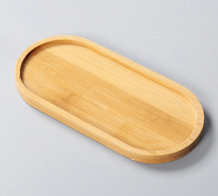 Bamboo tray included with the soap dispenser set