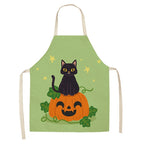 Cat Print Kitchen Apron – Cotton Linen, Adult and Kids