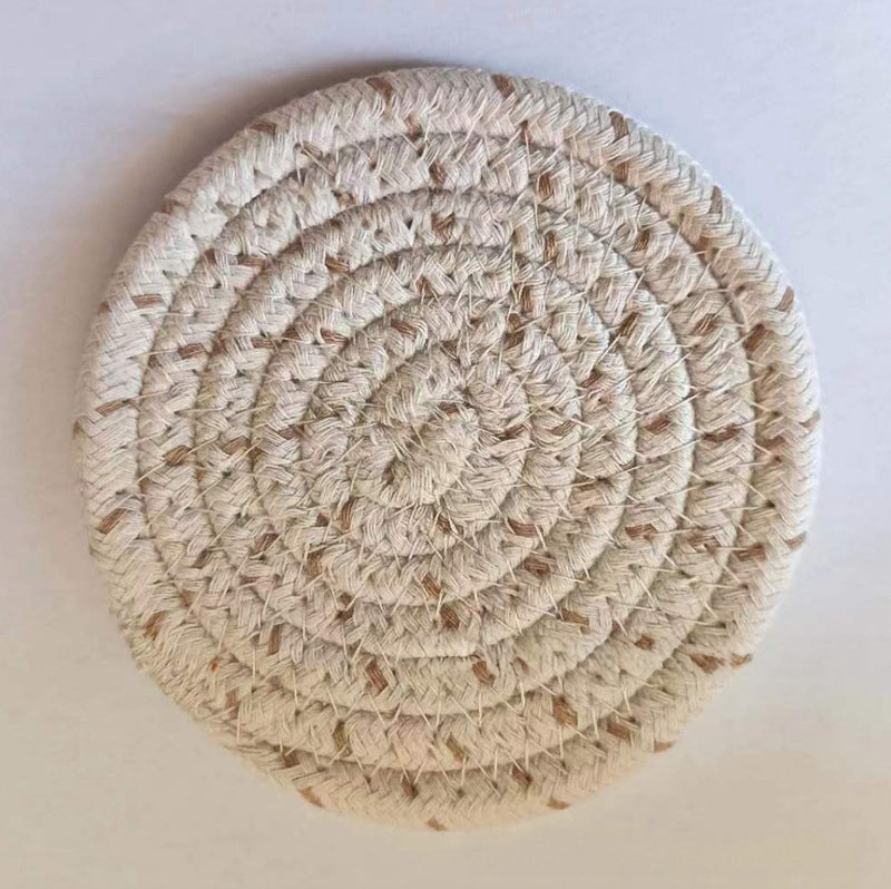 Woven Cotton Rope Placemat – Round Table Mat & Trivet (18 cm or 30 cm)