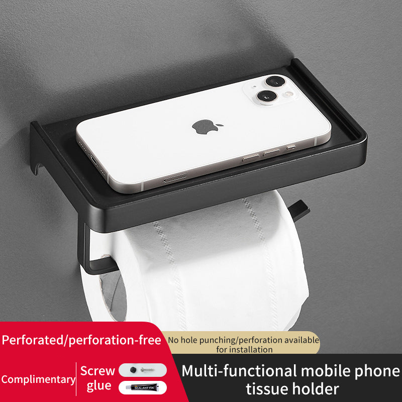 Wall-Mounted Toilet Roll Holder with Shelf – image 2