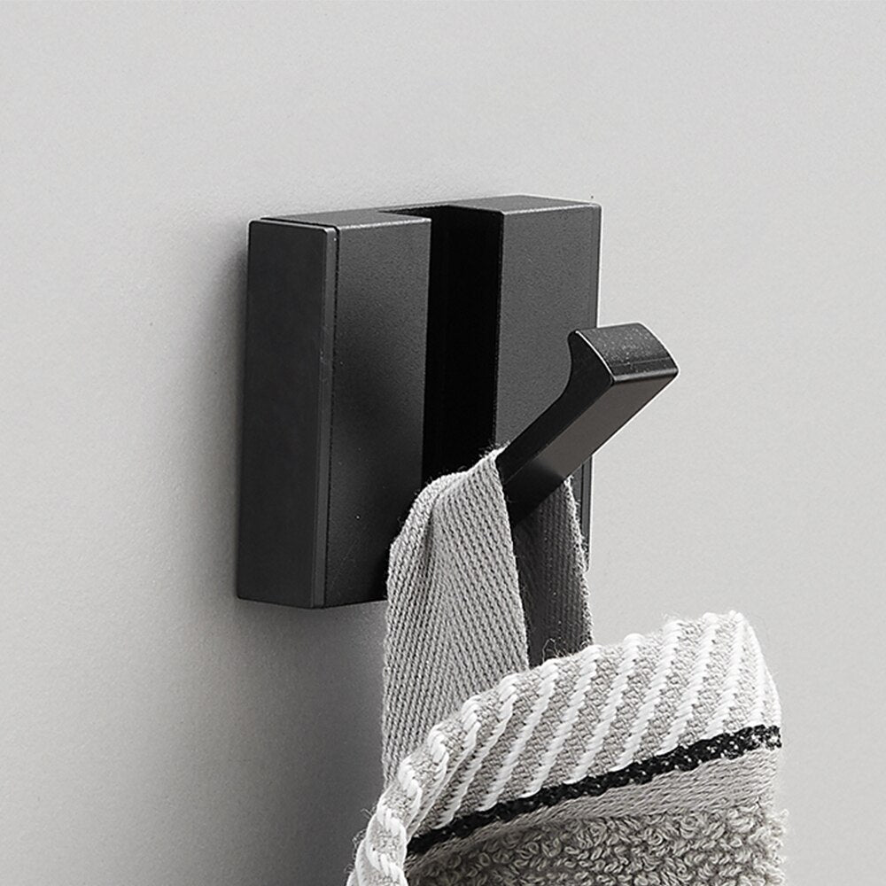 Folding Wall Hook Rack – Black & Gold Coat and Towel Hooks