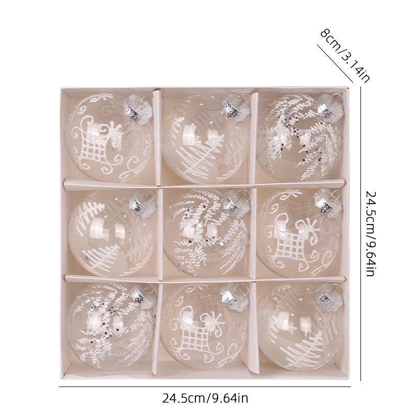 Painted Clear Christmas Bauble Gift Box – 9 x 8 cm