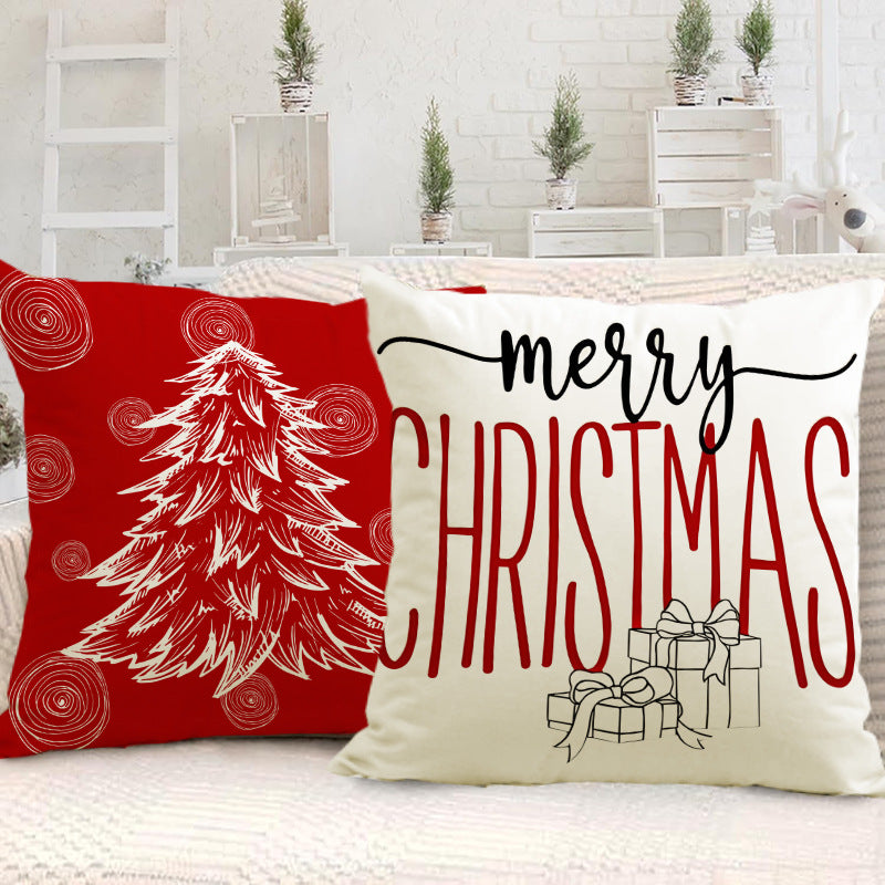 Santa Hat & Christmas Tree Cushion Cover (45 x 45 cm)