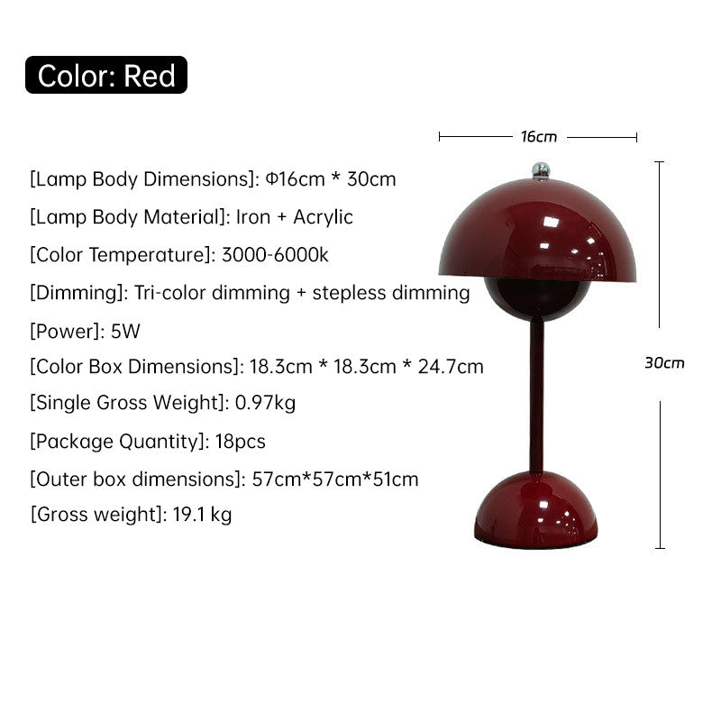Rechargeable Mushroom Touch Table Lamp – image 8