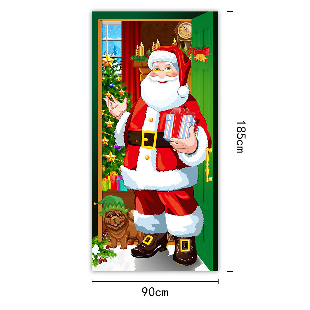 Santa & Puppies Christmas Door Banner (185 x 90 cm)
