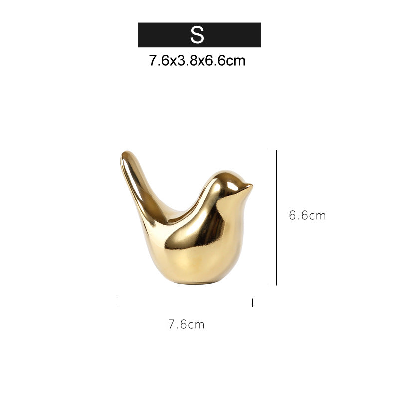 Gold Ceramic Bird Ornament – image 4