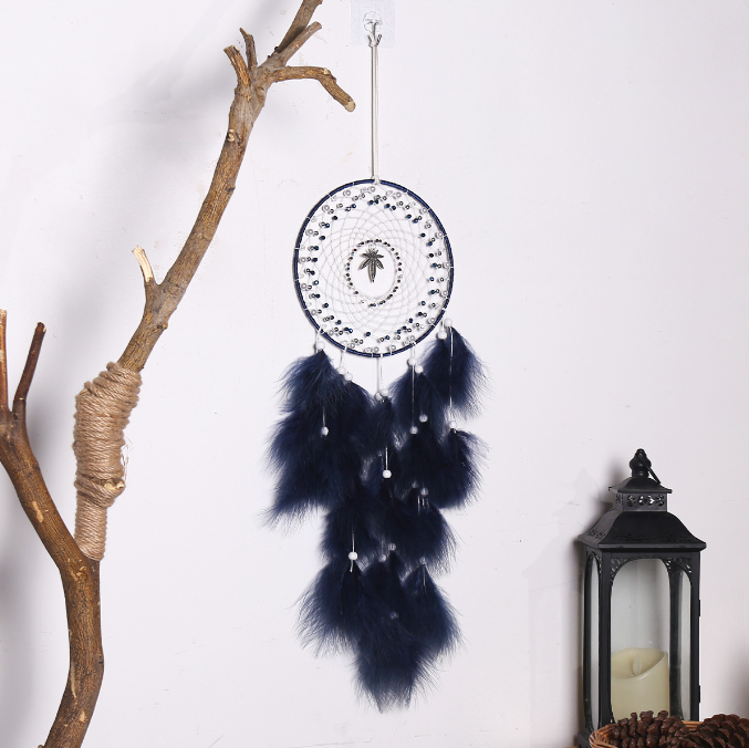 Navy Feather Dream Catcher – image 4