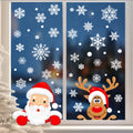 Christmas Window Stickers – Static Cling Santa, Reindeer & Snowflake Decals (4 Sheets)