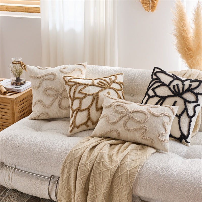 Textured Tufted Bow Cushion Cover – image 4