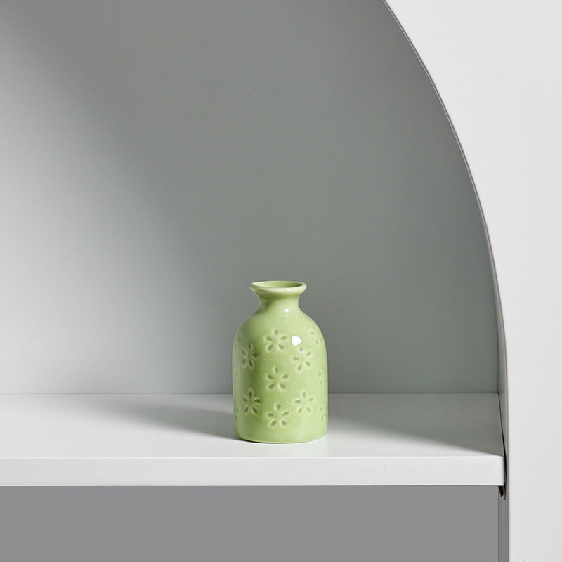 Mini Embossed Ceramic Bud Vase