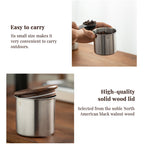 Stainless Steel Coffee and Tea Canister with Wooden Lid