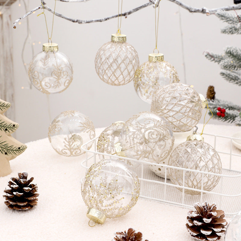 Painted Clear Christmas Bauble Gift Box – 9 x 8 cm
