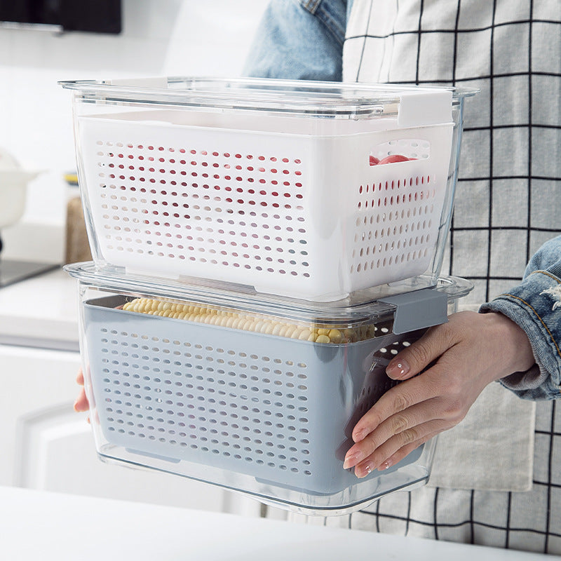 Fridge Storage Box with Drain Basket – image 3