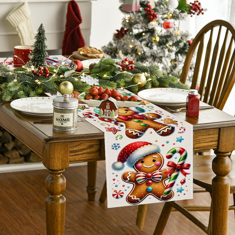 Gingerbread Man Christmas Table Runner (33 x 183 cm)