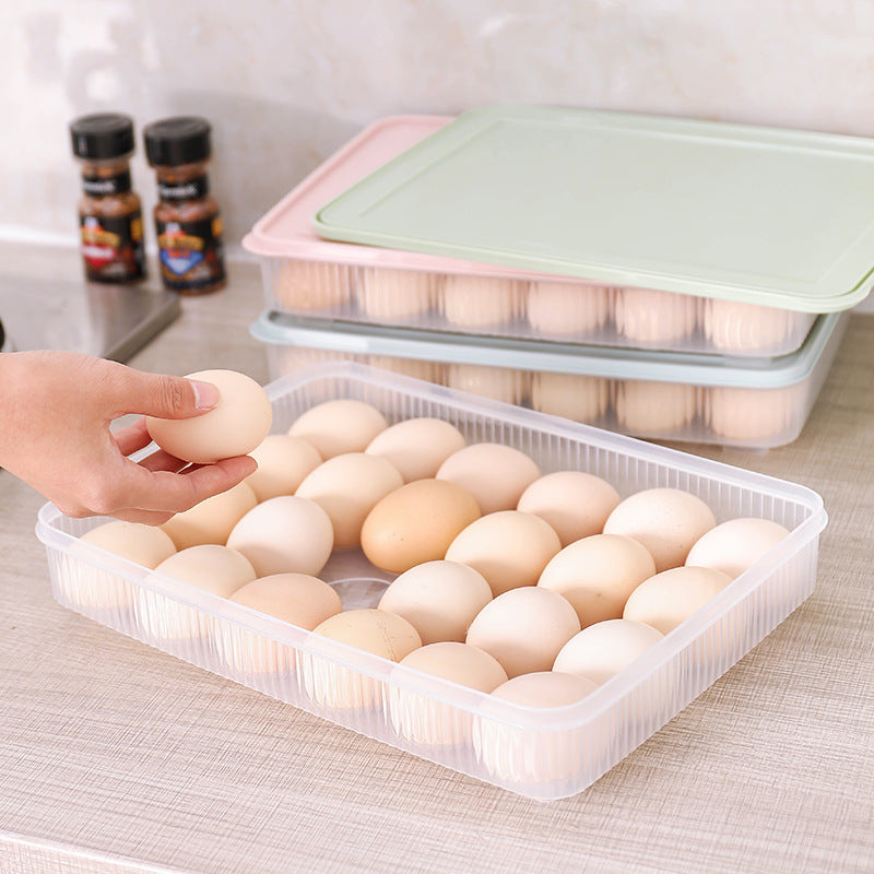 Stackable 24-Egg Fridge Storage Box with Lid