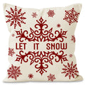 Red & Cream Christmas Cushion Cover – Let It Snow, Believe & Baubles (45 x 45 cm)