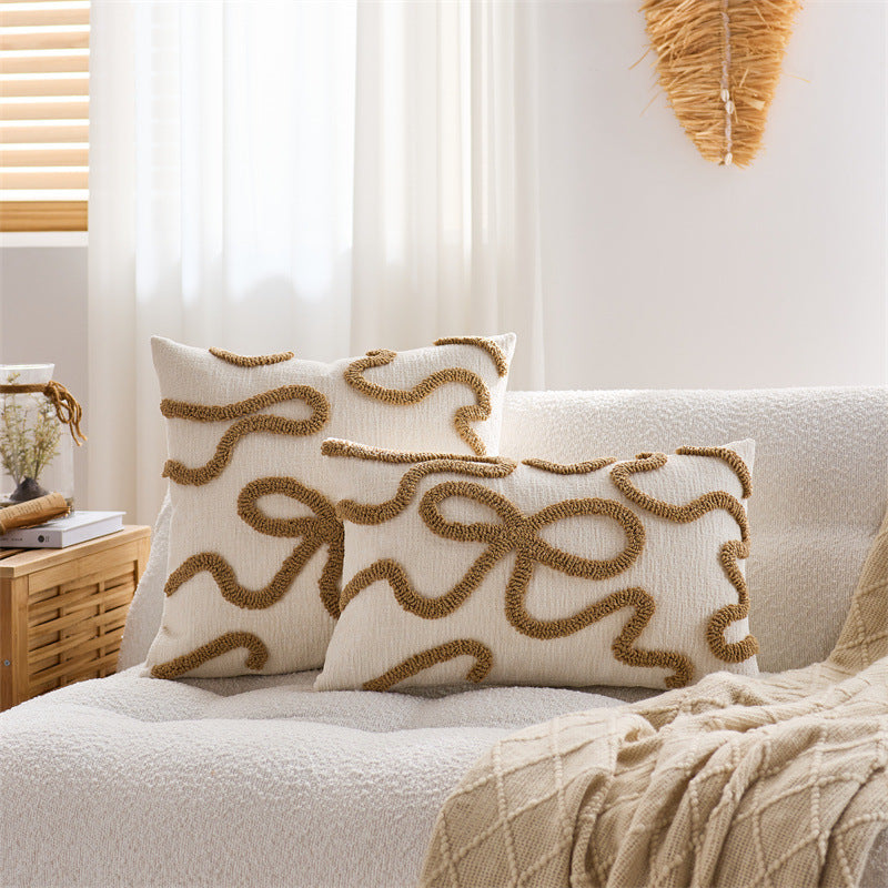 Textured Tufted Bow Cushion Cover – image 8