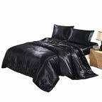 Satin-Finish Duvet Cover with Zip – Black, Silver or Ivory – image 3