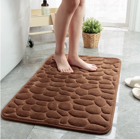 Cobblestone Memory Foam Bath Mat – Coffee