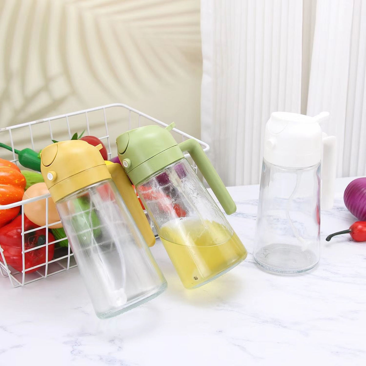 2-in-1 Glass Oil Dispenser and Sprayer