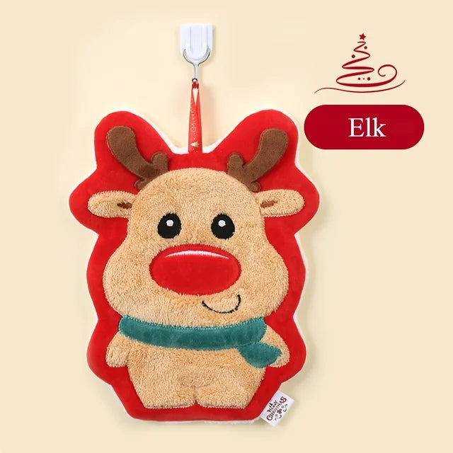 Christmas Hanging Hand Towel – Soft Coral Fleece