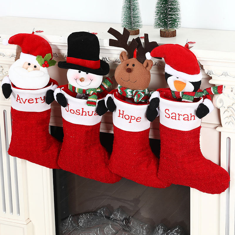 3D Hugging Character Christmas Stocking (56 cm)