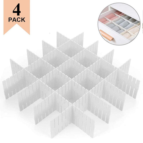 4-Piece Adjustable Drawer Divider Organiser