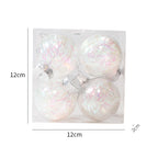 Tinsel-Filled Clear Christmas Baubles – Box of 4 – image 10