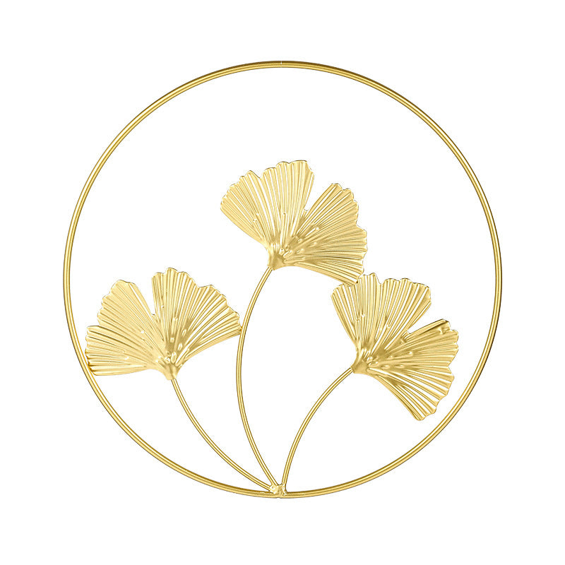Golden Leaf Metal Wall Décor – Ginkgo Leaf Trio