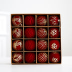 Plush & Painted Christmas Bauble Set – 16 Piece Gift Box – image 7