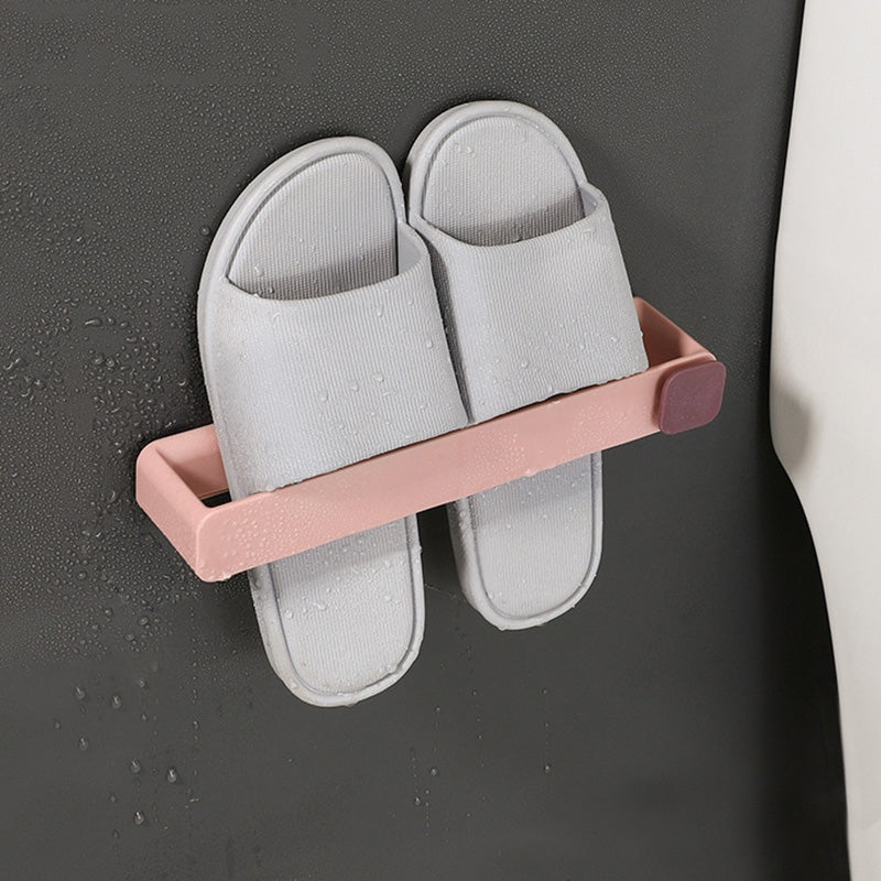 Wall-Mounted Shoe & Slipper Rack – Pink
