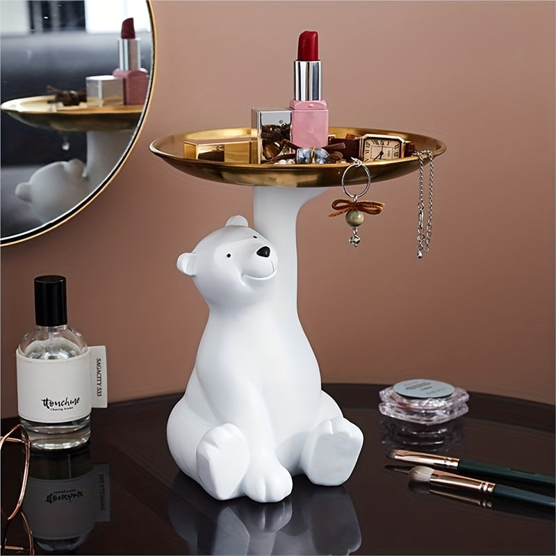 Polar Bear Key Tray – Resin Hallway Ornament & Catch-All