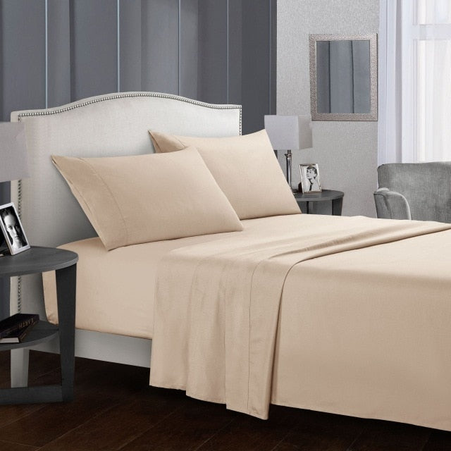 Plain Dyed Sheet Set – Fitted Sheet, Flat Sheet & Pillowcases