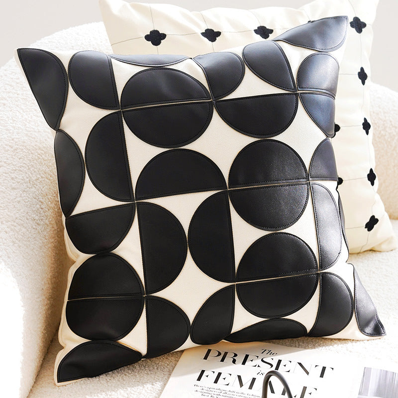Modern Chenille Cushion Cover – Geometric Half-Moon – 45 x 45cm