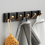 Folding Wall Hook Rack – Black & Gold Coat and Towel Hooks