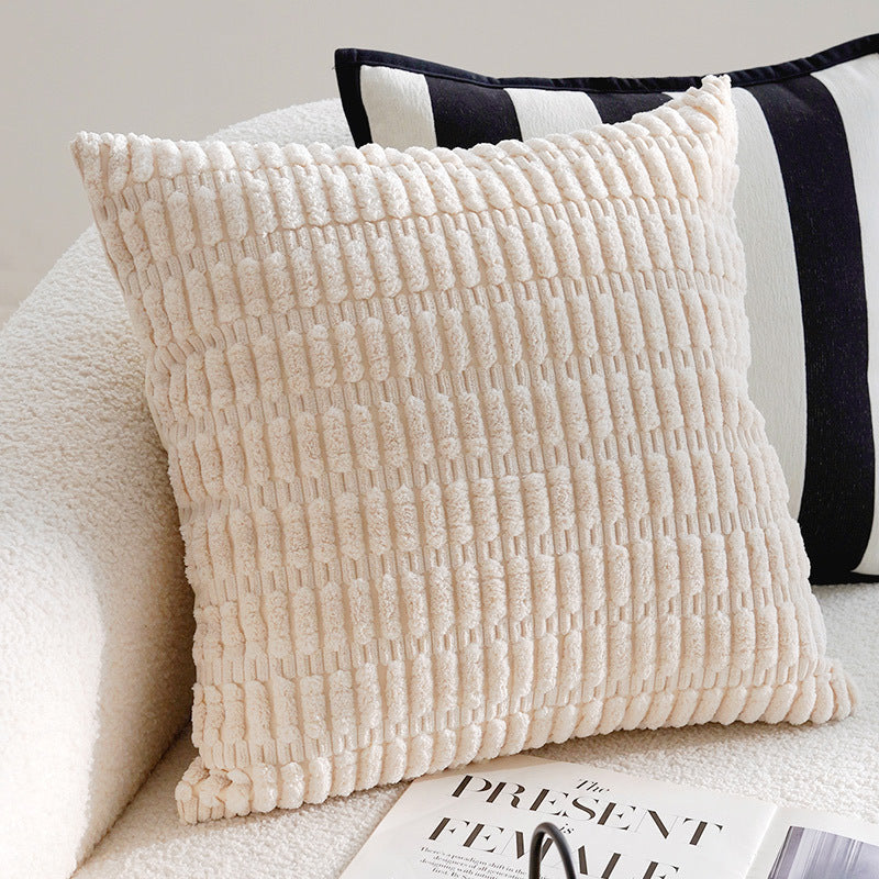 Modern Chenille Cushion Cover – Cream Ripple Texture – 45 x 45cm