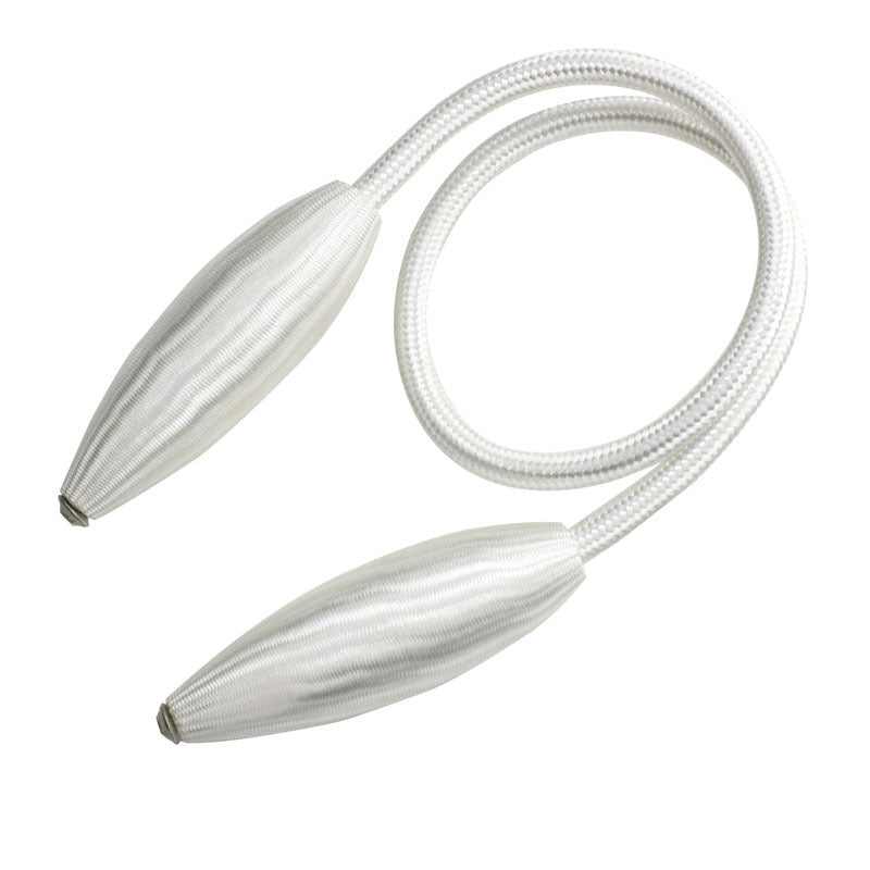 Twisted rope curtain tieback in white