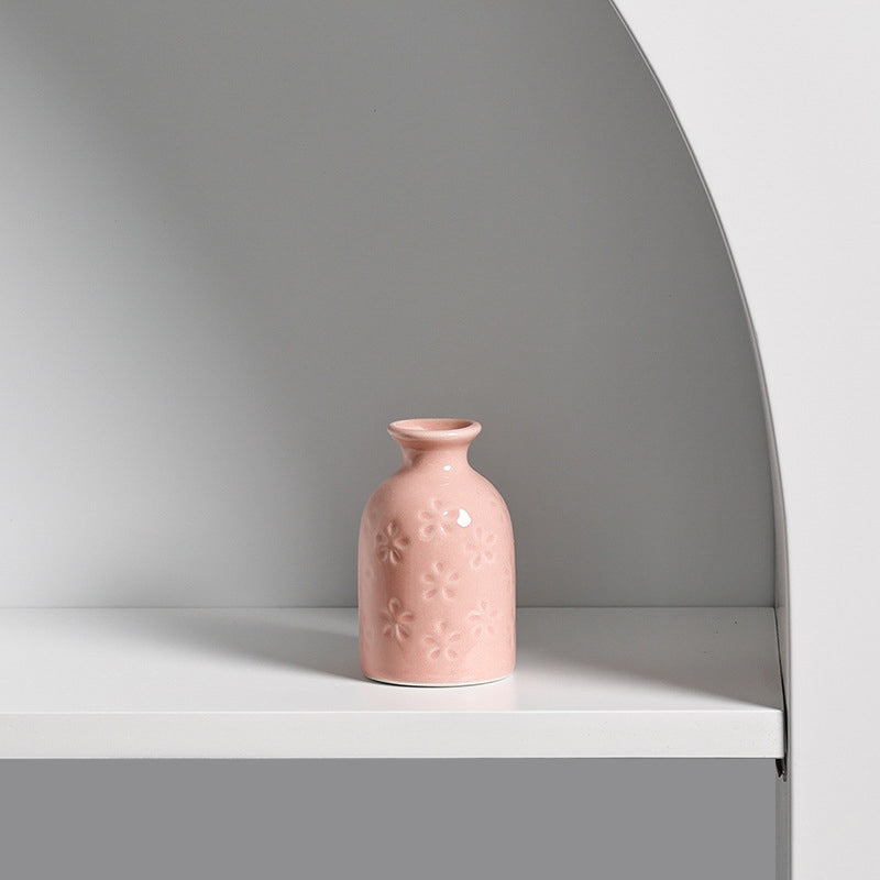 Mini Embossed Ceramic Bud Vase