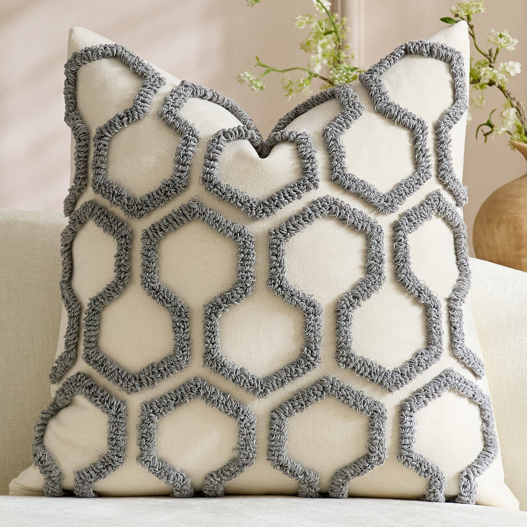 Textured Tufted Geometric Cushion Cover – 45 x 45 cm – image 6