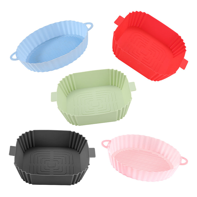 Silicone air fryer liners in round and square shapes