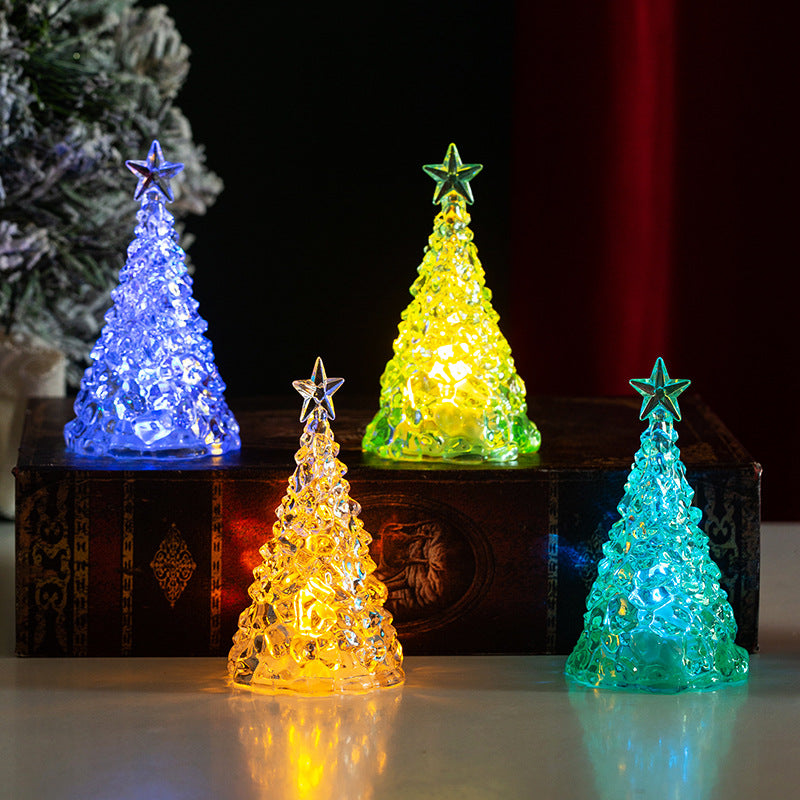 Mini Crystal Christmas Tree Night Light – Battery LED Ornament