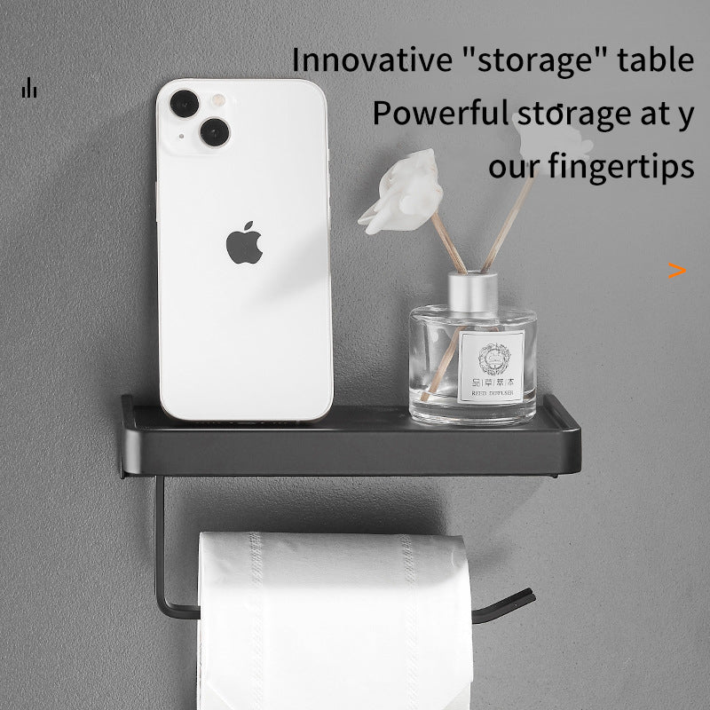 Wall-Mounted Toilet Roll Holder with Shelf – image 8
